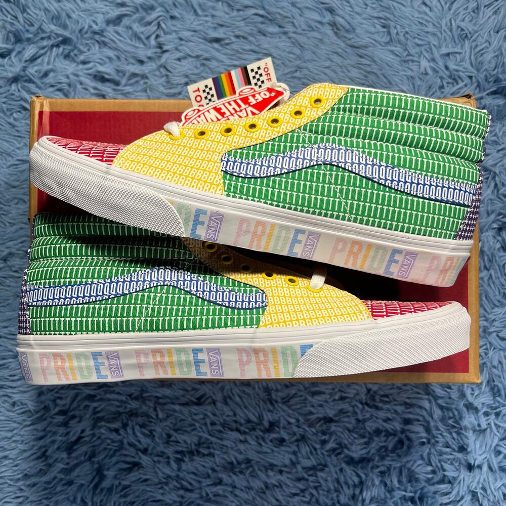 VANS SK8 Mid LGBTQIA+ Pride Sneakers Size 12 Mens Colorful Outdoor Skate